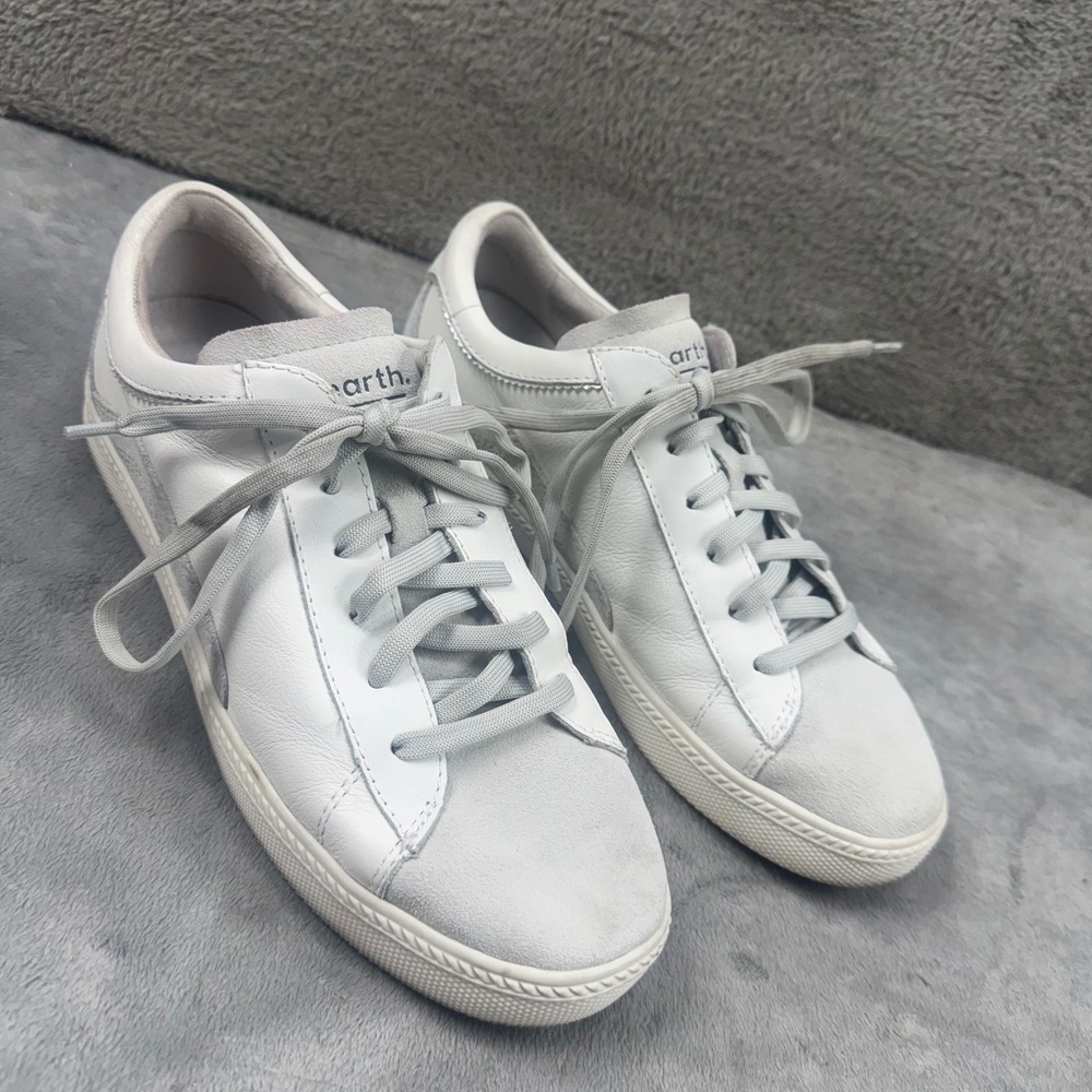 Earth Zen Moment Wide Sneakers Womens‎ 7.5W Luna Rock Grey Leather Suede Good